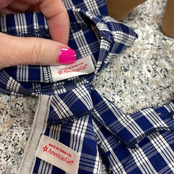 RARE American Girl Doll Nanea Palaka Blue Plaid Shorts and Matching Top w/ Shoes - Picture 5 of 6